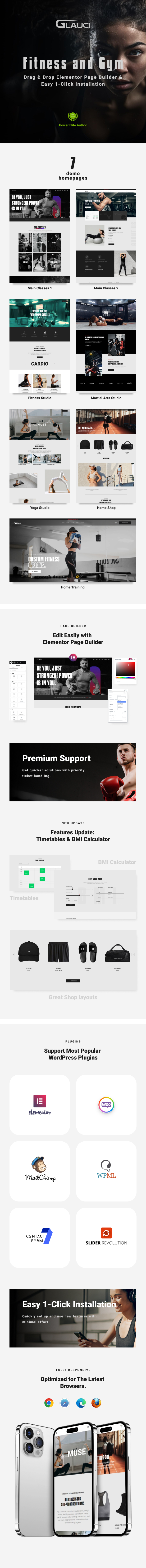 Glauci – Fitness and Gym WordPress Theme - 1